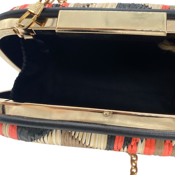 Antik Kraft Southwestern Wicker Woven Box Chain Clutch Purse